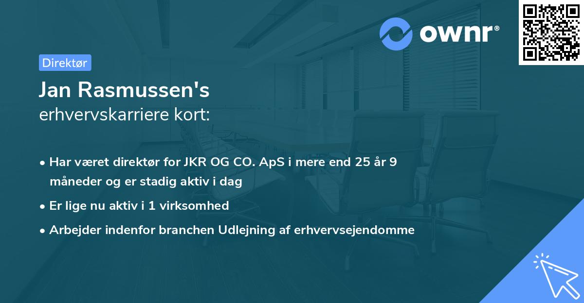 Jan Rasmussen's erhvervskarriere kort