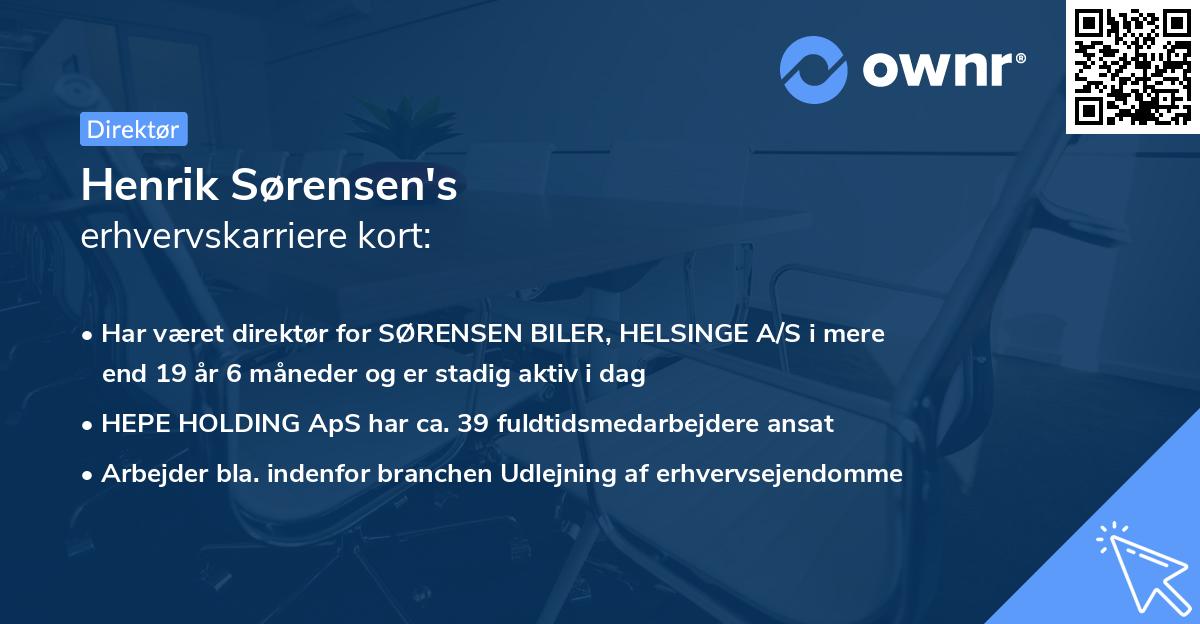 Henrik Sørensen's erhvervskarriere kort