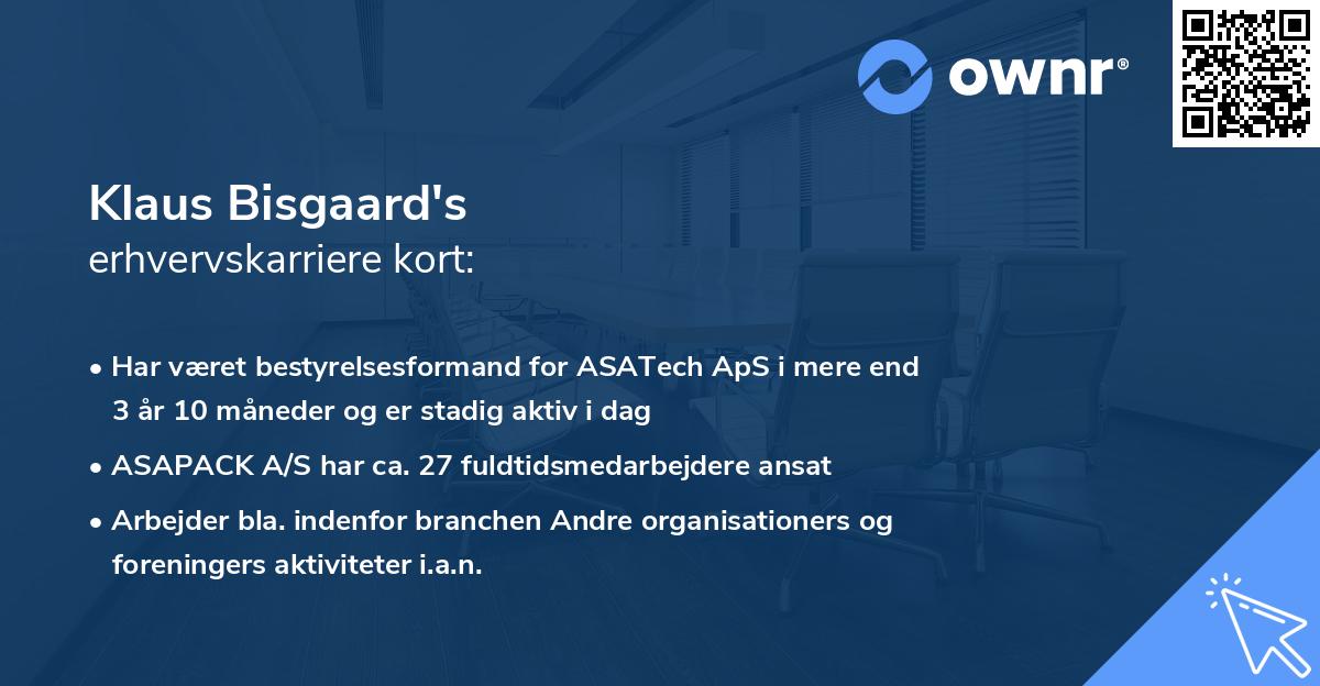 Klaus Bisgaard's erhvervskarriere kort