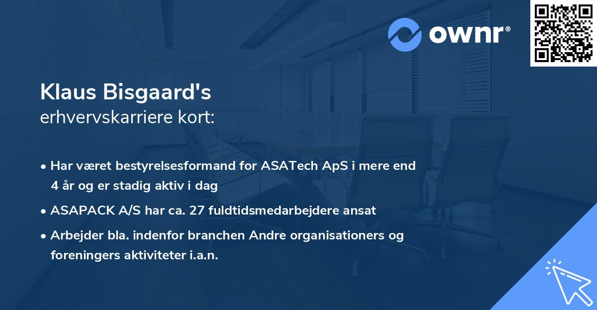 Klaus Bisgaard's erhvervskarriere kort