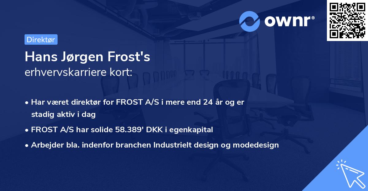 Hans Jørgen Frost's erhvervskarriere kort