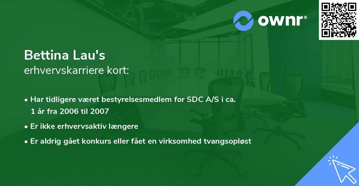 Bettina Lau's erhvervskarriere kort