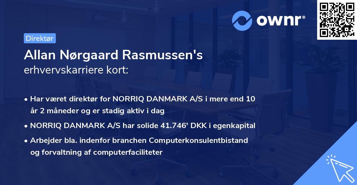 Allan Nørgaard Rasmussen's erhvervskarriere kort