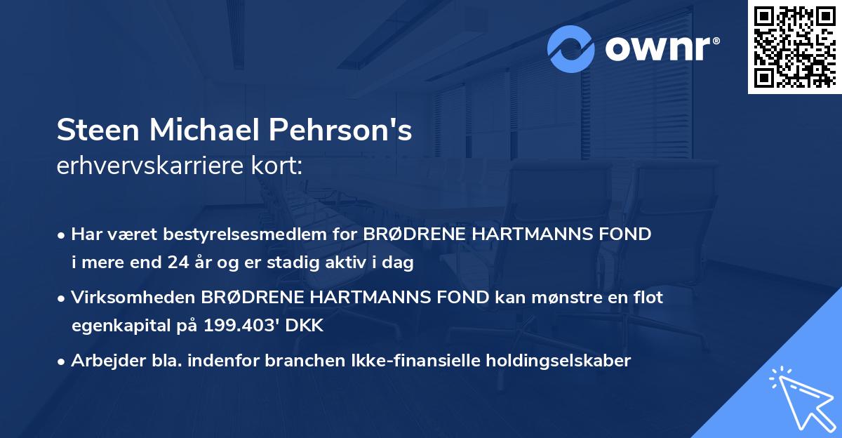 Steen Michael Pehrson's erhvervskarriere kort