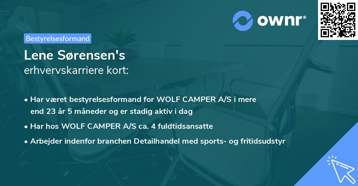 Lene Sørensen's erhvervskarriere kort
