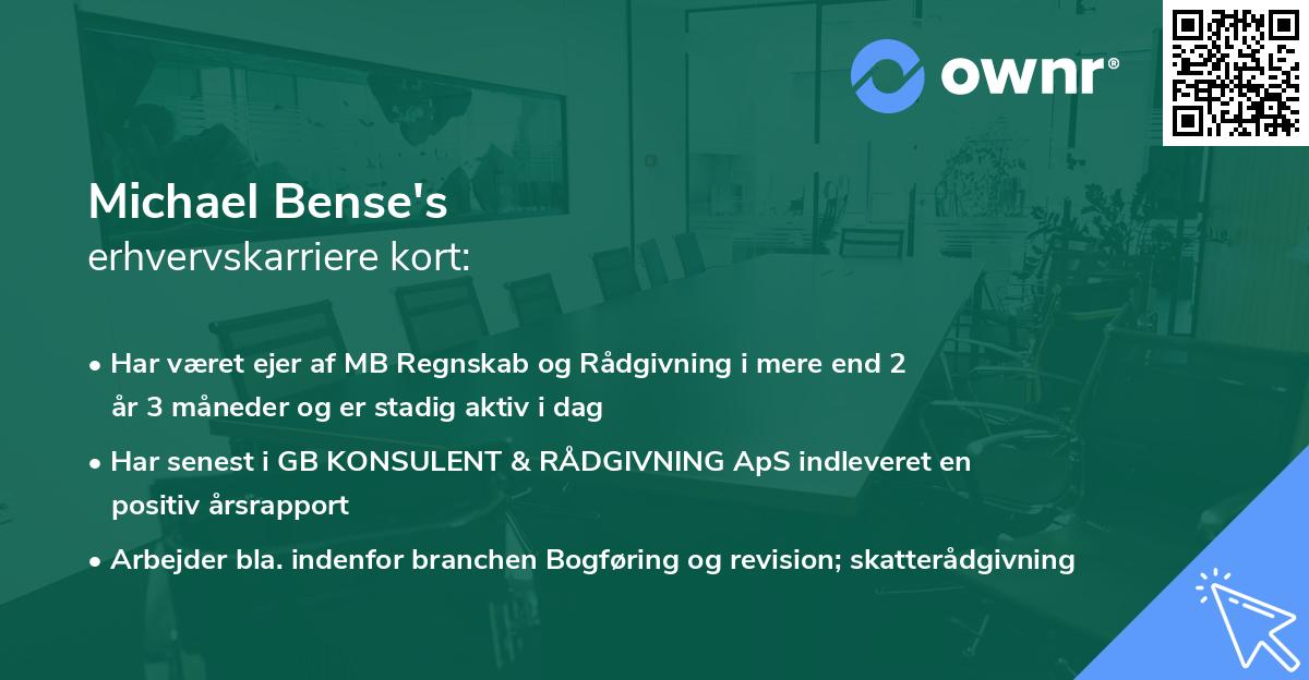 Michael Bense's erhvervskarriere kort