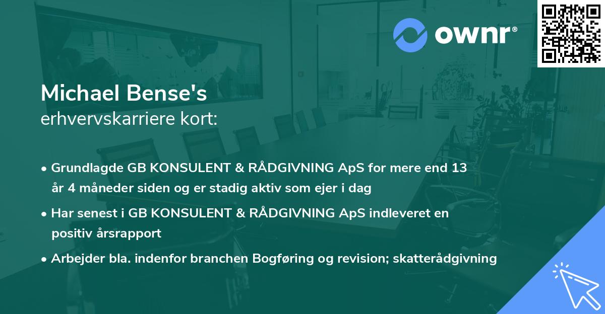Michael Bense's erhvervskarriere kort