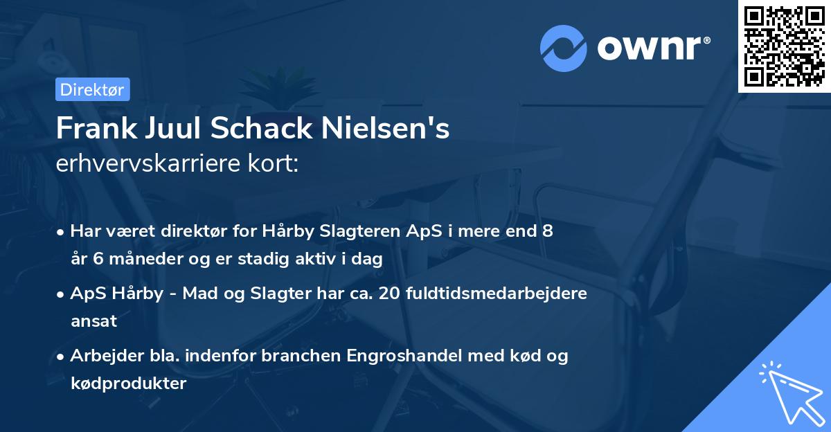 Frank Juul Schack Nielsen's erhvervskarriere kort