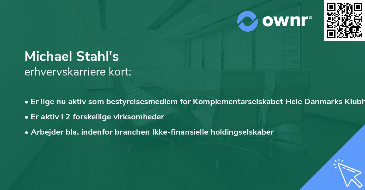 Michael Stahl's erhvervskarriere kort