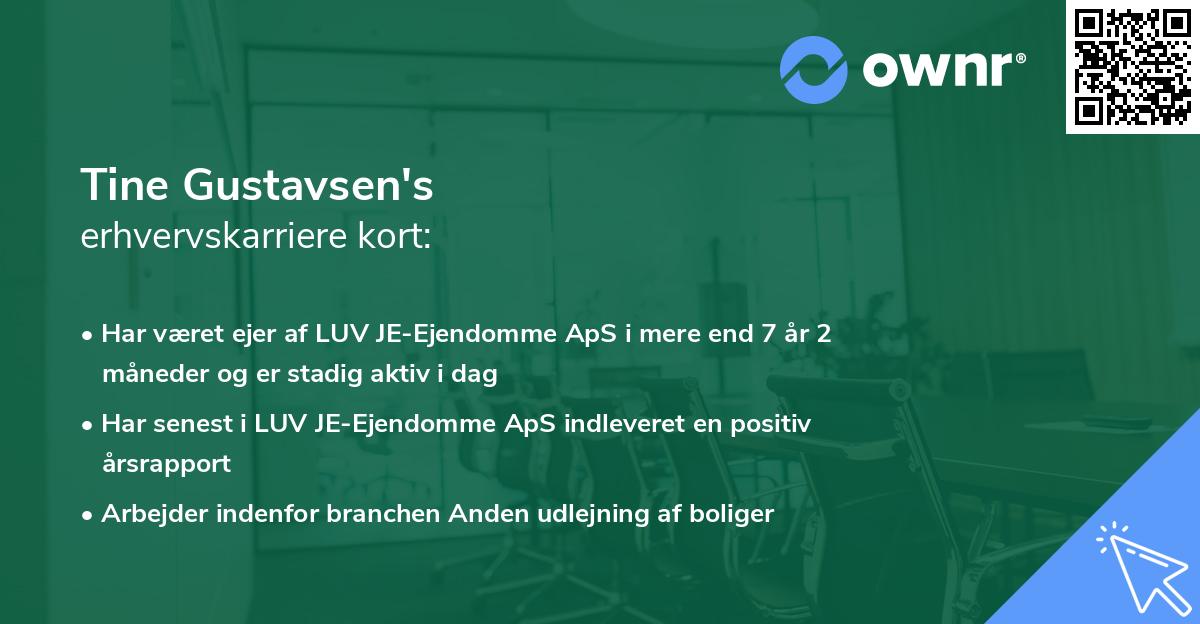 Tine Gustavsen's erhvervskarriere kort