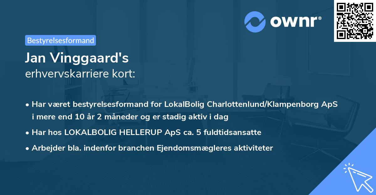 Jan Vinggaard's erhvervskarriere kort