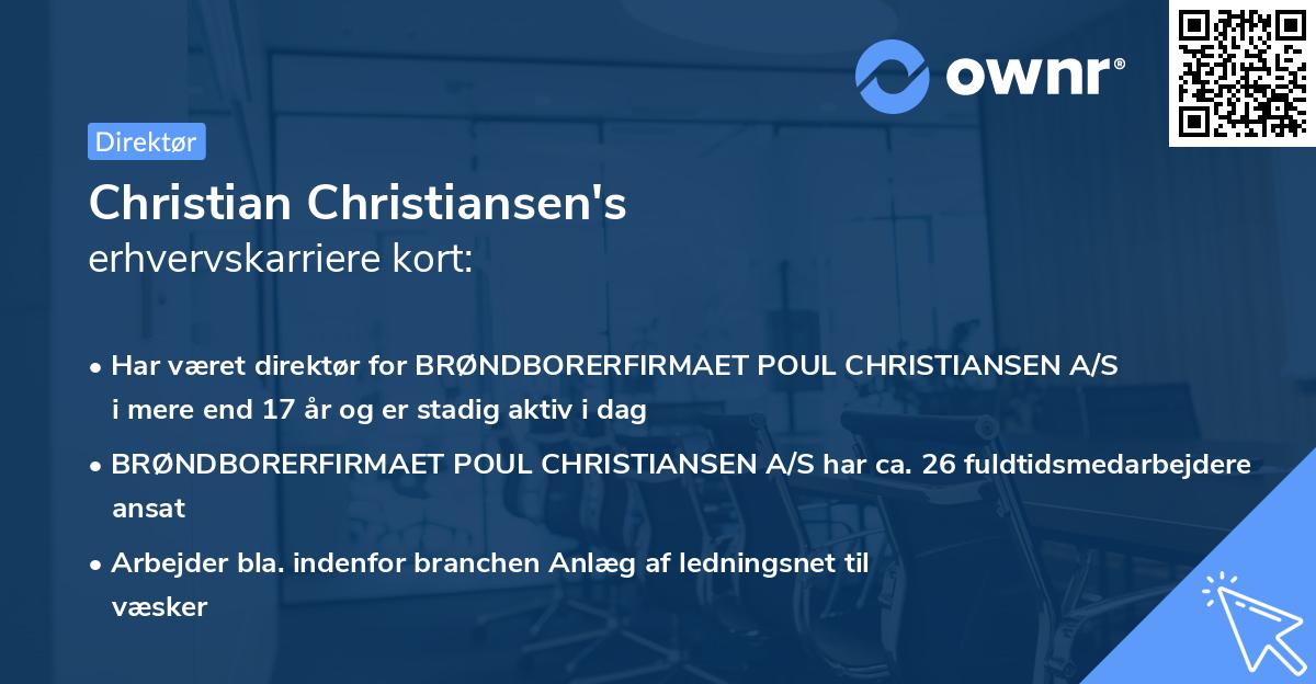 Christian Christiansen's erhvervskarriere kort