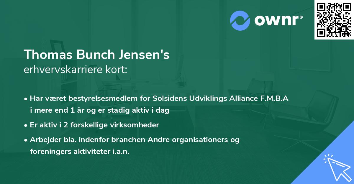 Thomas Bunch Jensen's erhvervskarriere kort