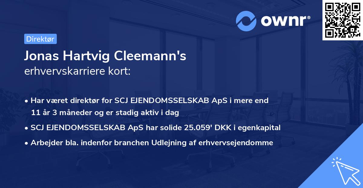 Jonas Hartvig Cleemann's erhvervskarriere kort