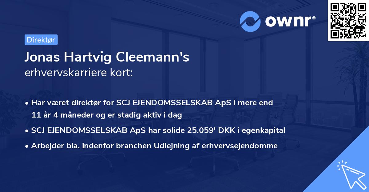 Jonas Hartvig Cleemann's erhvervskarriere kort