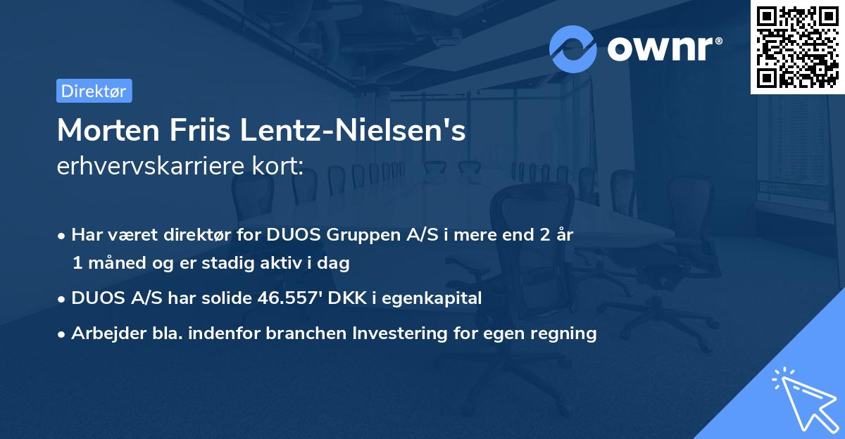 Morten Friis Lentz-Nielsen's erhvervskarriere kort