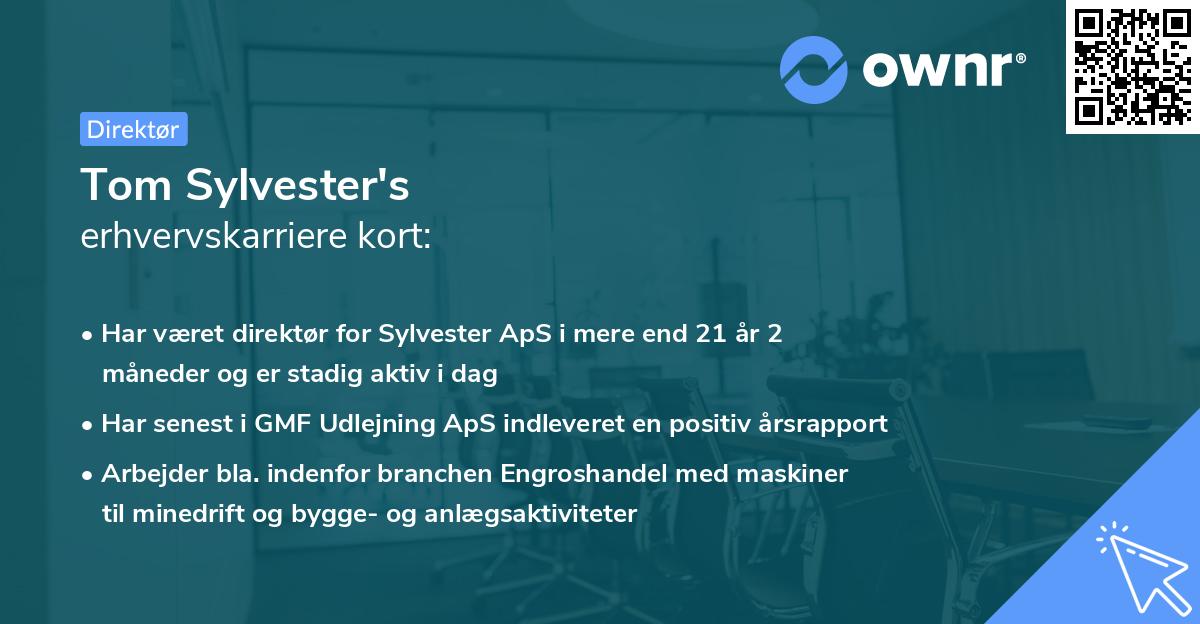 Tom Sylvester's erhvervskarriere kort