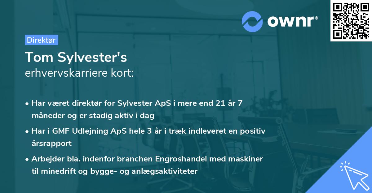 Tom Sylvester's erhvervskarriere kort