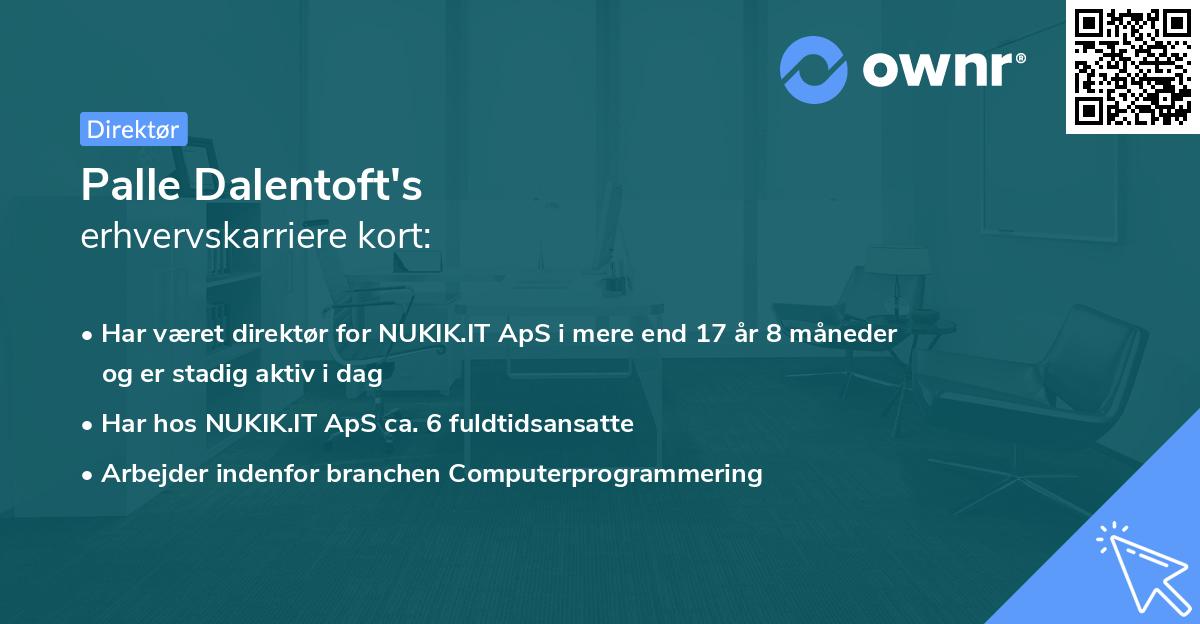 Palle Dalentoft's erhvervskarriere kort