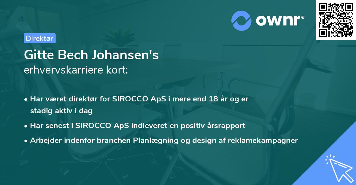 Gitte Bech Johansen's erhvervskarriere kort