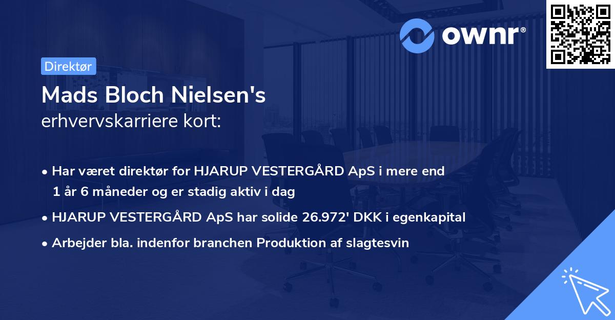 Mads Bloch Nielsen's erhvervskarriere kort