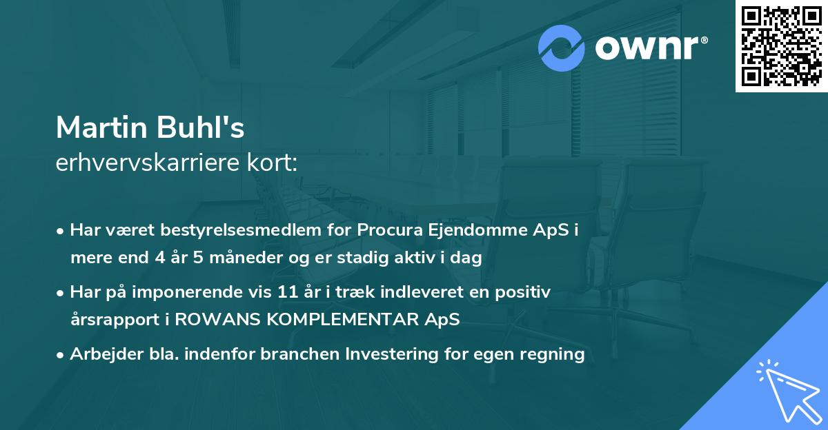 Martin Buhl's erhvervskarriere kort