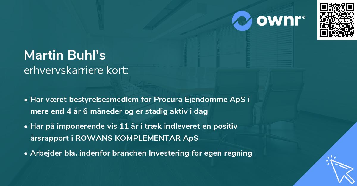 Martin Buhl's erhvervskarriere kort