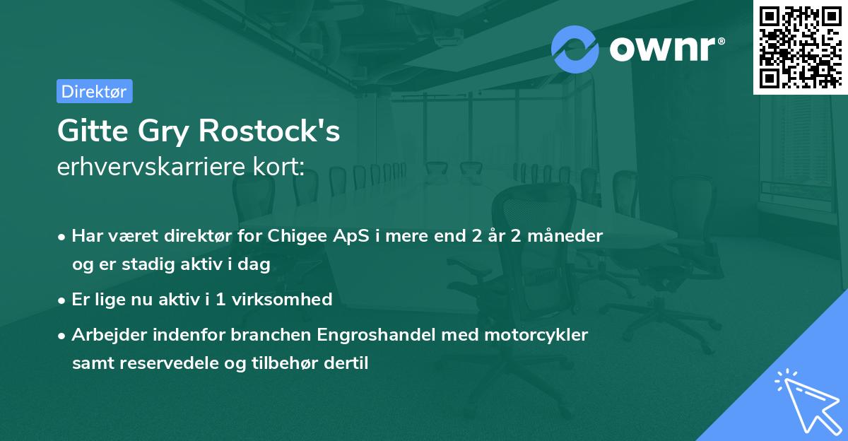 Gitte Gry Rostock's erhvervskarriere kort