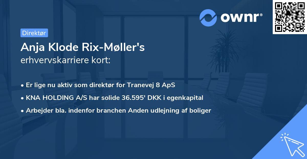 Anja Klode Rix-Møller's erhvervskarriere kort