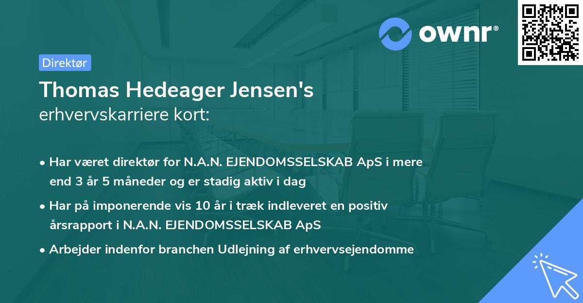 Thomas Hedeager Jensen's erhvervskarriere kort
