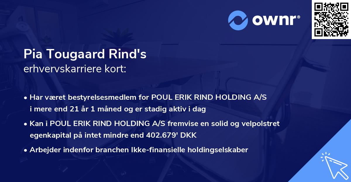 Pia Tougaard Rind's erhvervskarriere kort
