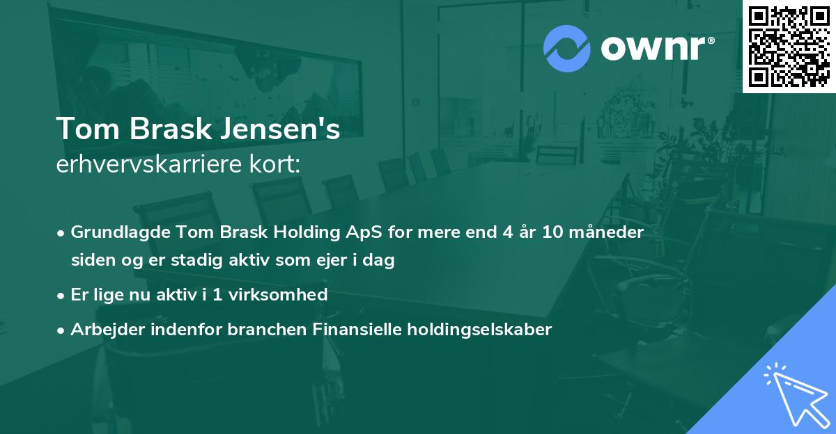 Tom Brask Jensen's erhvervskarriere kort