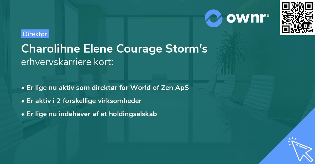 Charolihne Elene Courage Storm's erhvervskarriere kort