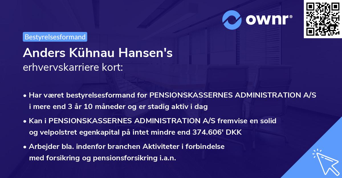 Anders Kühnau Hansen's erhvervskarriere kort