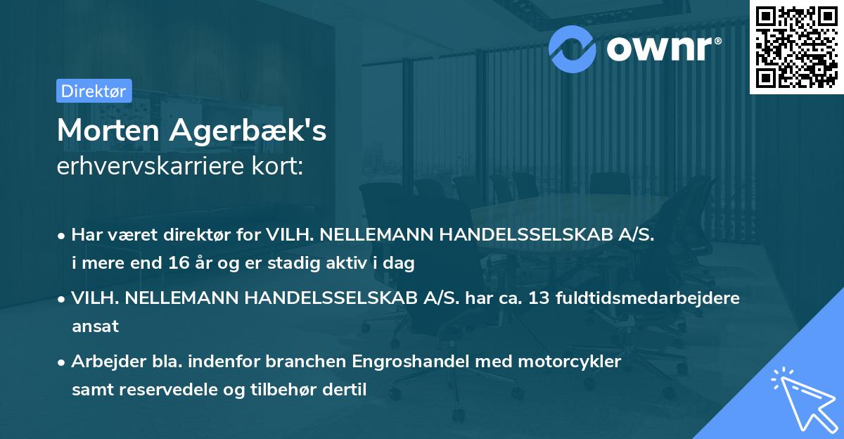 Morten Agerbæk's erhvervskarriere kort