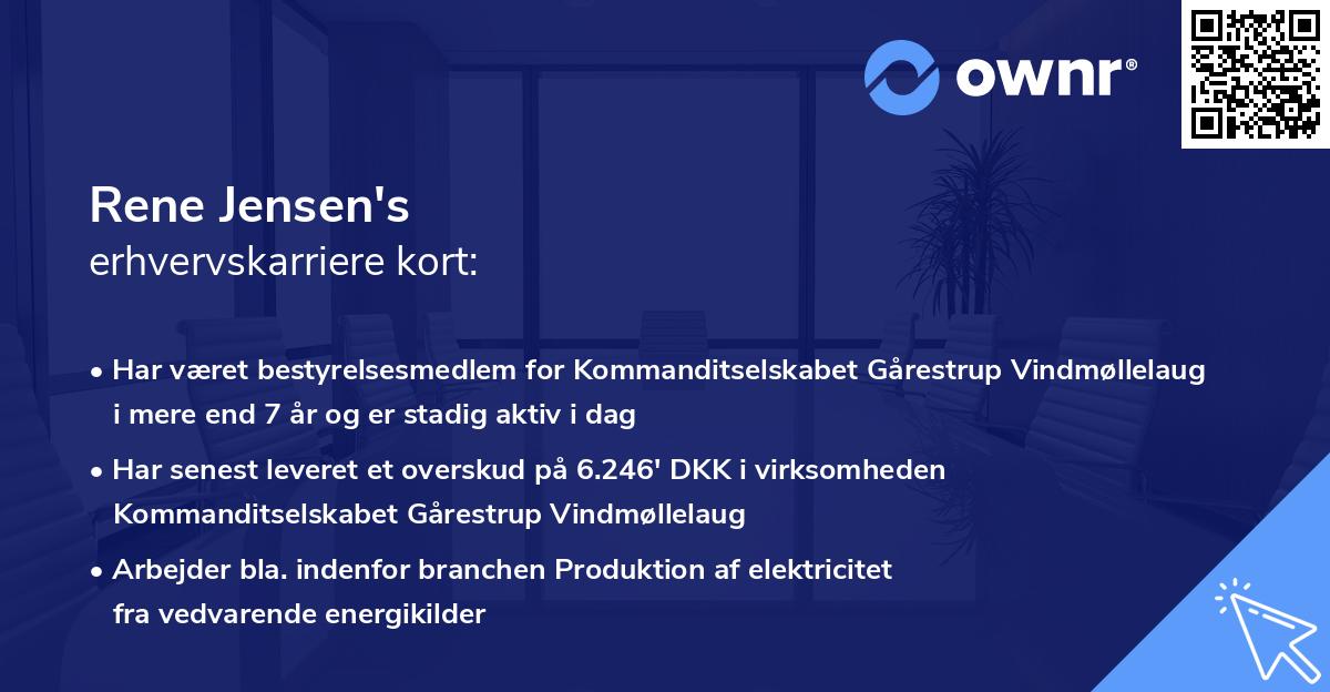 Rene Jensen's erhvervskarriere kort