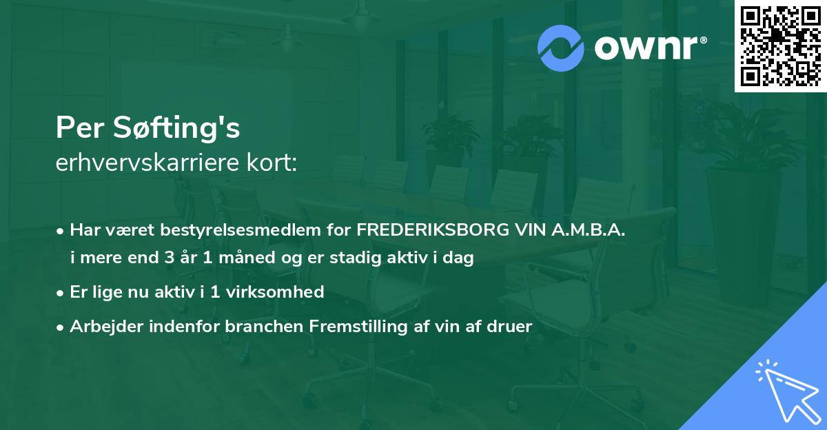 Per Søfting's erhvervskarriere kort