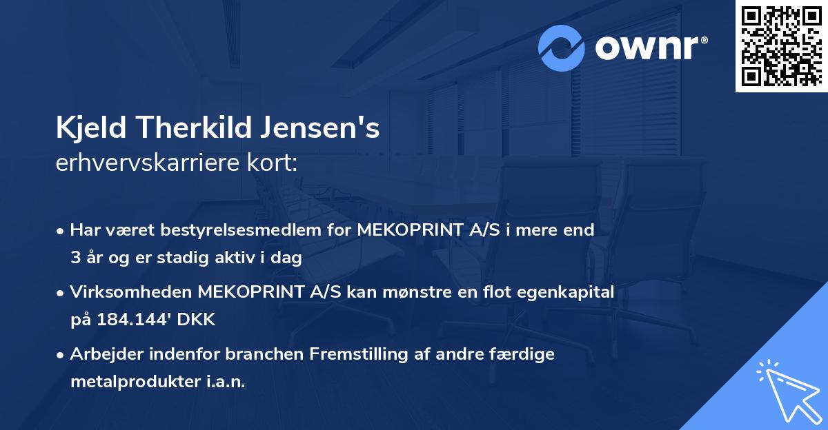 Kjeld Therkild Jensen's erhvervskarriere kort