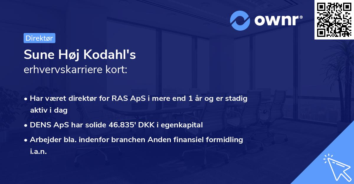 Sune Høj Kodahl's erhvervskarriere kort