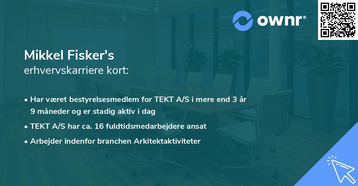 Mikkel Fisker's erhvervskarriere kort