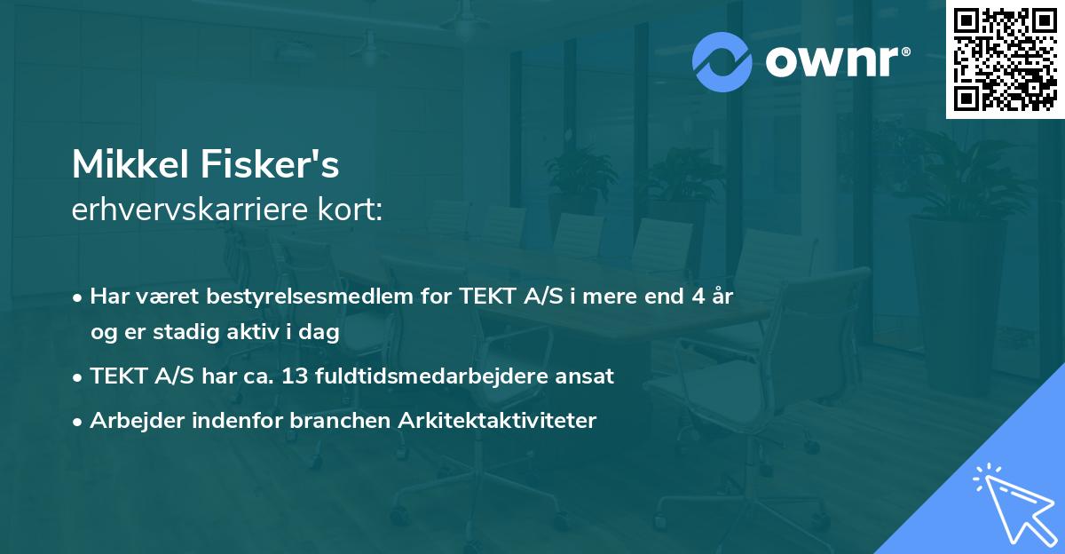 Mikkel Fisker's erhvervskarriere kort