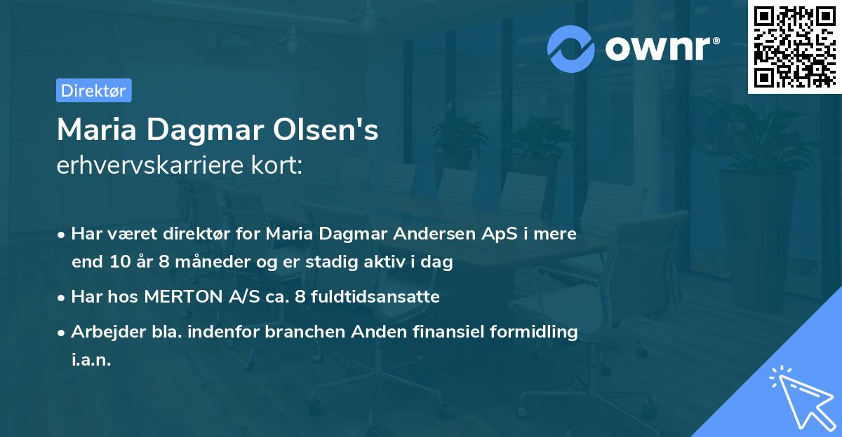 Maria Dagmar Olsen's erhvervskarriere kort