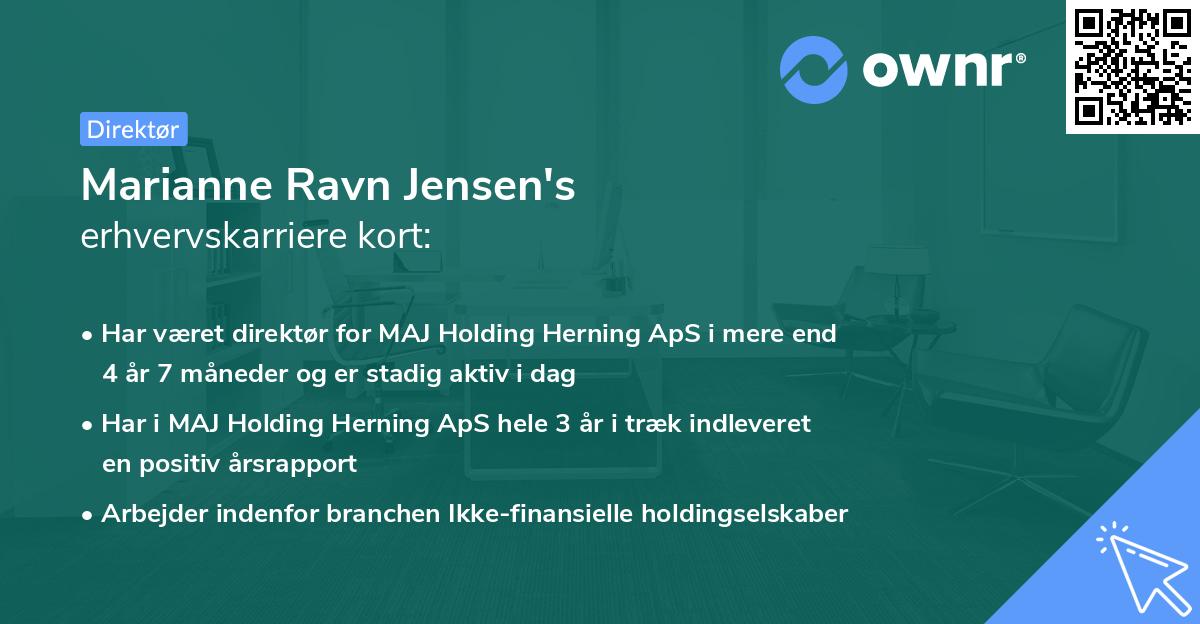 Marianne Ravn Jensen's erhvervskarriere kort