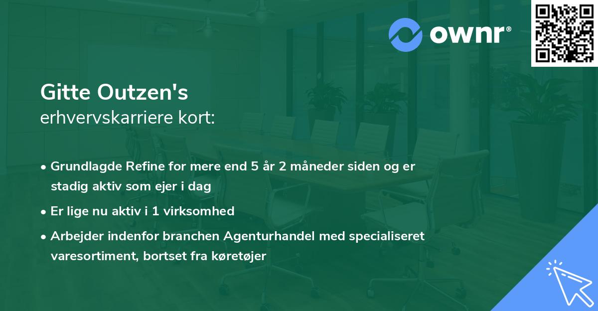 Gitte Outzen's erhvervskarriere kort