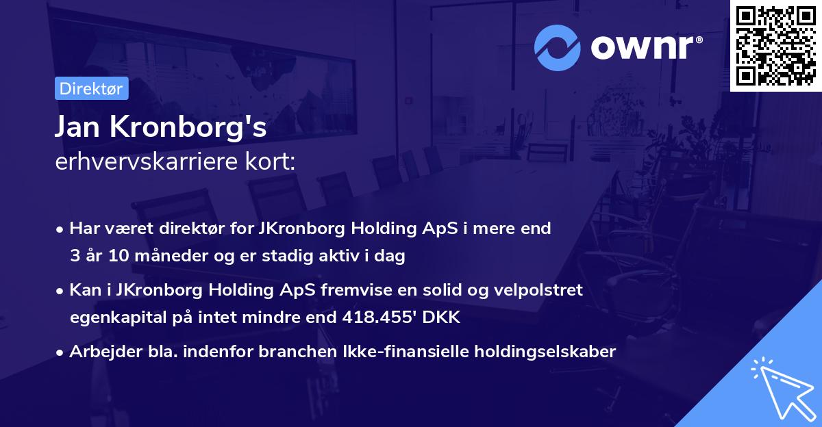Jan Kronborg's erhvervskarriere kort
