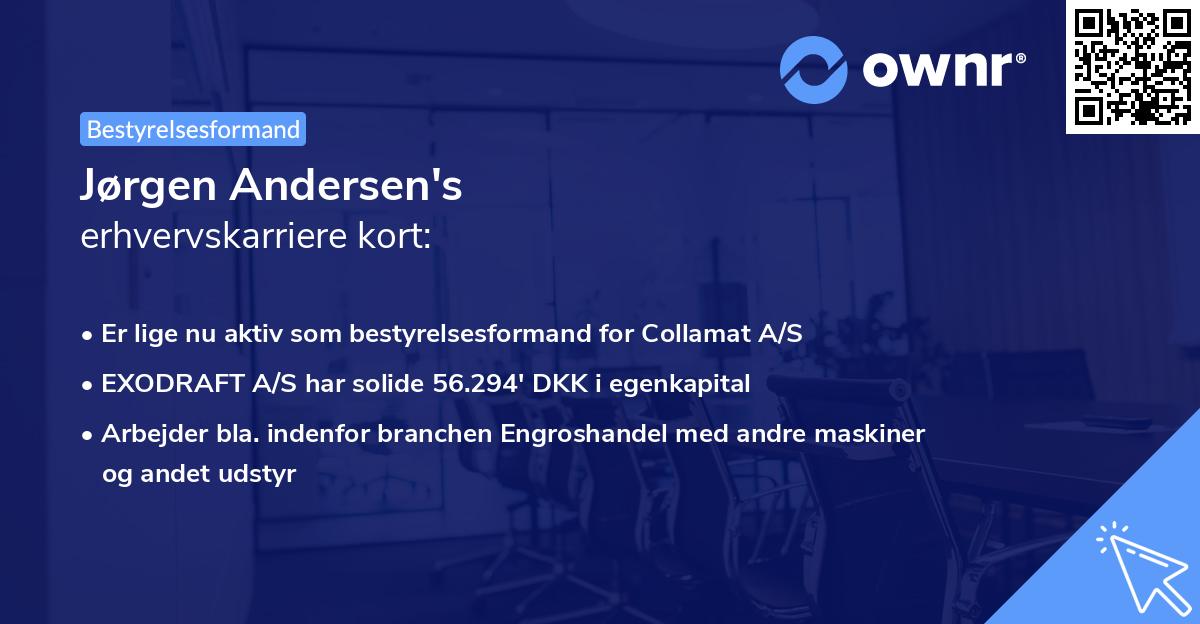 Jørgen Andersen's erhvervskarriere kort