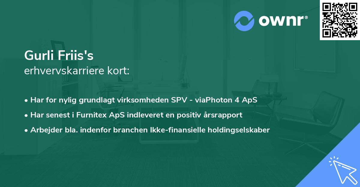 Gurli Friis's erhvervskarriere kort