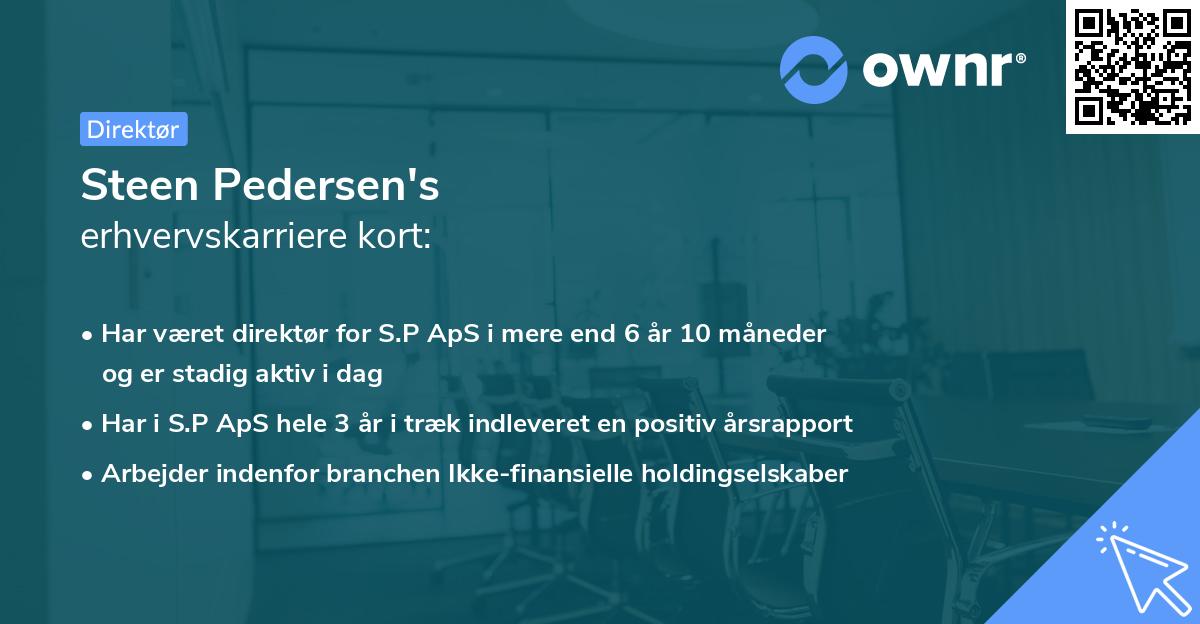 Steen Pedersen's erhvervskarriere kort
