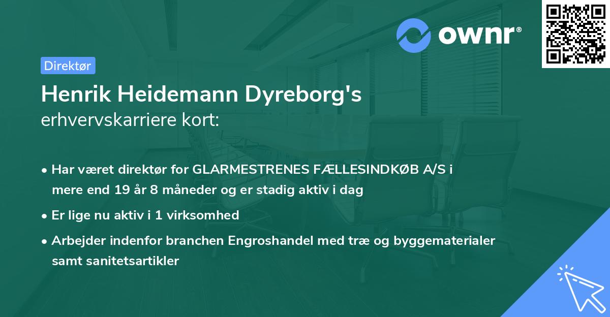 Henrik Heidemann Dyreborg's erhvervskarriere kort