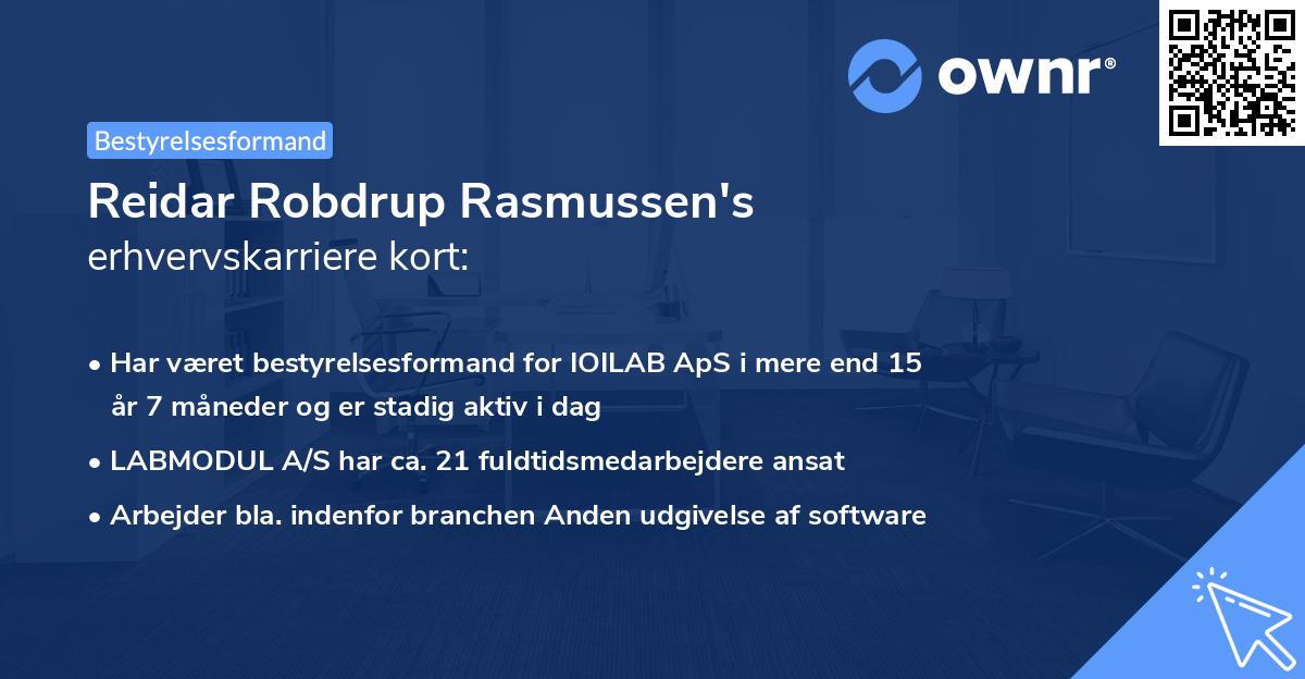 Reidar Robdrup Rasmussen's erhvervskarriere kort